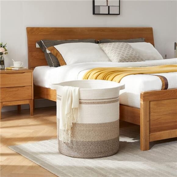 80L Laundry Baskets Hamper with Handles,Decorative Basket for Living room,Woven - Picture 3 of 7